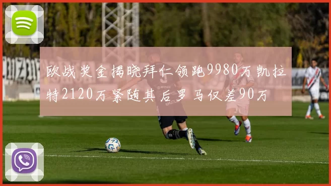 欧战奖金揭晓拜仁领跑9980万凯拉特2120万紧随其后罗马仅差90万